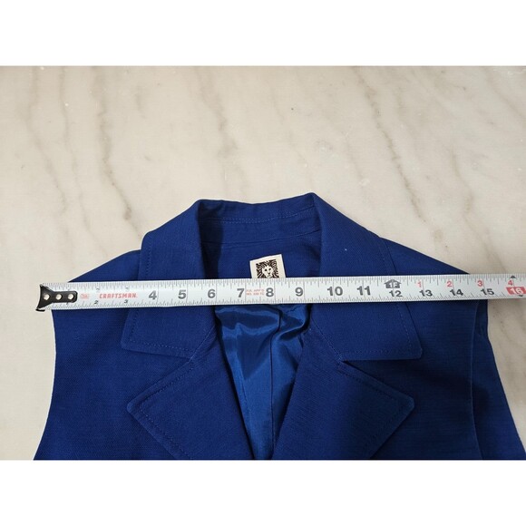 NWT Anne Klein Women's Vest Small Royal Blue Lined Dress Suit Jacket Size 12 - Picture 7 of 12